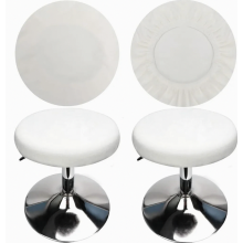 Housses rondes pour tabourets de bar (30-40 cm), en tissu extensible, lavables et anti-poussière, lot de 2, blanches.