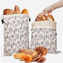 Herbruikbare broodzakken van bijenwas, 43 x 33 cm, natuurlijke katoenen bewaarzakken voor zelfgebakken brood, set van 2