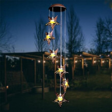 (Stern) ZVO Solar Wind Chime Light Outdoor Waterproof Warm LED Garden Yard Decor