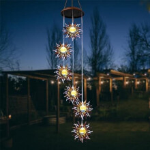 (Sonne) ZVO Solar Wind Chime Light Outdoor Waterproof Warm LED Garden Yard Decor
