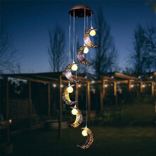 (Mond) ZVO Solar Wind Chime Light Outdoor Waterproof Warm LED Garden Yard Decor