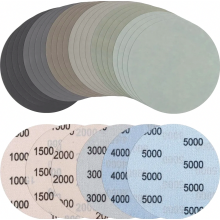 Verpakking van 24 schuurschijven met klittenbandbevestiging van 125 mm, korrelgrootte 1000-5000, rond schuurpapier voor nat en droog gebruik