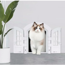 Cat Door Flap for Interior and Exterior Doors, 23.5 x 17 cm, Easy DIY Installation, Durable White