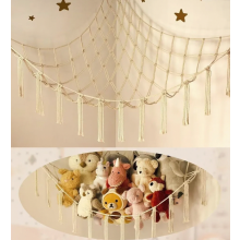 Hangmat voor het opbergen van knuffels, grote pluche speelgoednet-hoekorganizer voor de babykamer en kinderkamer, ideaal als wanddecoratie.