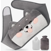 1L Hot Water Bottle Belt, 3 in 1 Portable PVC Heat Pack with Soft Waist Cover for Neck, Shoulder, Back and Legs