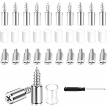 30 Pack Shelf Support Pegs with Rubber Pads, Self Tapping Cabinet Shelf Pins for Furniture and Cupboards