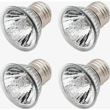 25W E27 UVA UVB Dimmable Halogen Heat Bulbs, Reptile Heating Lamp for Turtles, Lizards and Snakes, 4 Pack