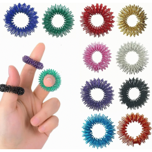 Set van 10 acupressuurvingerringen voor stressverlichting en verbeterde bloedsomloop, draagbare massageringen