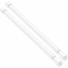 Set van 2 witte spangordijnroeden van 40 tot 70 cm, telescopisch uitschuifbaar, zonder boren, voor ramen en douches.