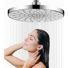 Ronde regendouchekop van 25 cm, waterbesparende hogedrukdouchekop, verstelbaar, zilverkleurige afwerking