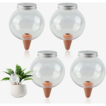 Set van 4 plantenwaterbollen van 550 ml, transparante zelfwaterende prikkers voor binnen- en buitenplanten.