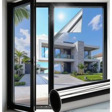 Warmtewerende raamfolie 60 x 200 cm, zilverkleurige reflecterende privacyfolie met UV- en zonwering voor de zomer