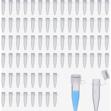 1.5 ml Microcentrifuge Tubes with Screw Caps, 250 Pack Plastic Lab Sample Vials for Testing