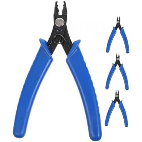 Gadpiparty 4 Pcs Mini Bead Fixing Pliers Set Jewelry Making Tools Beading Accessories Non-Slip Handle Silver