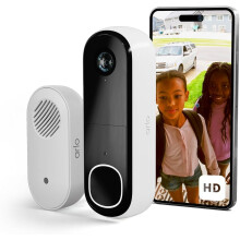 Arlo HD Battery Doorbell Camera Wireless, Alarm Siren, AI Detection, IP65