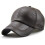 (Einheitsgröße, Dunkelbraun) Ueither Men's PU Leather Baseball Cap Adjustable Classic Plain Hat for Fall Winter Black 1