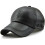 (Einheitsgröße, Schwarz) Ueither Men's PU Leather Baseball Cap Adjustable Classic Plain Hat for Fall Winter Black 1