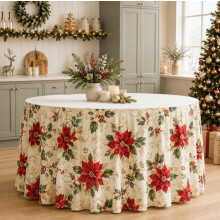 Nappe de table de Noël – 180 x 75 cm, motif gnome et bonhomme de neige – pour les fêtes de fin d'année à la maison