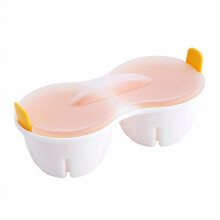 Dual Cavity Microwave Egg Poacher – Heat Resistant Lid – for Quick Breakfast Kitchen