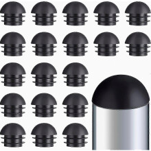 Lot de 20 embouts de pieds de chaise en plastique noir, 30 mm, pour tubes ronds de 3 cm de diamètre (YF)