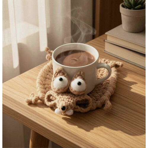 Handmade Crochet Animal Coaster Heat Resistant Table Mat 2