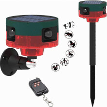 Alarma de ladridos de perro, sensor de movimiento de ladridos de perro de 129 dB, alarma de movimiento para exteriores con control remoto inalámb