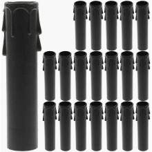 Black Plastic Candle Cover Candle Sleeves for Lamp 20Pcs Set Included