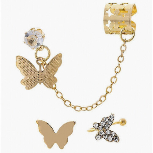 Set di 3 orecchini a cerchio e a perno a forma di farfalla per decorazione.