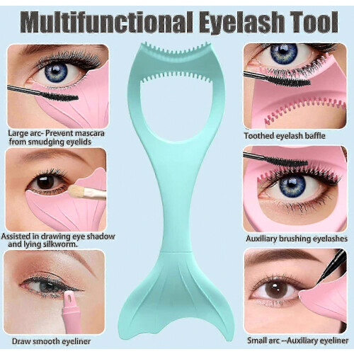 Mascara Eyelash Shield Applicator Guard Tool, Silicone Reusable Mascara Shield Applicator Makeup Tool Eyeliner Guide 1
