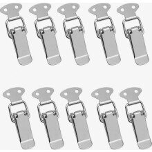 Stainless Steel Buckle, With Hook To Prevent Rust, Suitable For Cabinets, Boxes, Drawers (10 Pieces)
