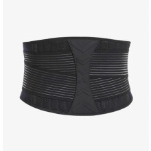 Back support belt for sports, adjustable waist belt, lumbar spine support with breathable mesh, back brace, back belt (M), black