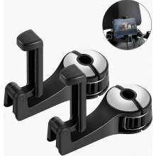 Confezione da 2 ganci per sedile auto con supporto per cellulare, gancio universale per poggiatesta auto, gancio appendiabiti per auto con suppor