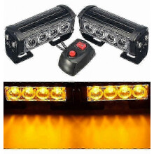 Strobe Light, 2PCS One to Two LED Emergency Strobe Warning Light Emergency Flash Warning Light 12V General Motors Truck Trailer (Yellow)