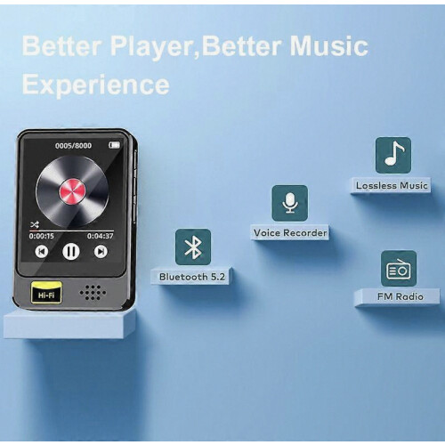 Φορητό HiFi MP3 Player με οθόνη αφής 1,77", Bluetooth 5.0 και ενσωματωμένο ηχείο 1