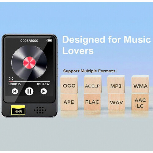 Φορητό HiFi MP3 Player με οθόνη αφής 1,77", Bluetooth 5.0 και ενσωματωμένο ηχείο 2