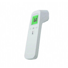 Contactloze infrarood handthermometer met LCD-display voor het meten van lichaams- en oppervlaktetemperatuur.