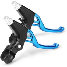 (Blau) Kukyller Bike Brake Levers 1 Pair Aluminum Alloy Ergonomic V-Brake Handlebar for Mountain Bike Blue 14x9cm
