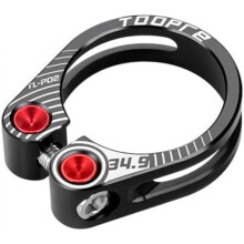 (Schwarz) HOUSON Bike Seatpost Clamp 34.9mm Aluminum Alloy Quick Release Saddle Clamp Black for Folding Mountain Road Bicycle