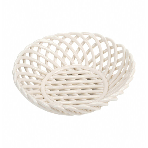 Ceramic Fruit Bowl Fruit Plate Multifunctional Woven Aesthetic Round Food Dish