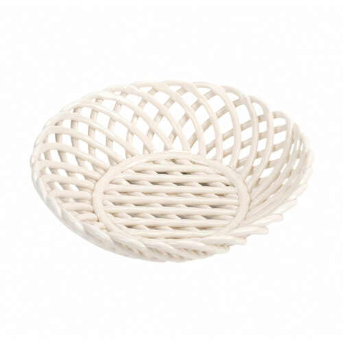 Ceramic Fruit Bowl Fruit Plate Multifunctional Woven Aesthetic Round Food Dish 1