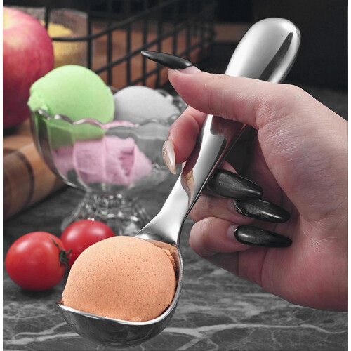 Stainless Steel Ice Cream Scoop Multi-Function Melon Baller for Fruit Desserts Ergonomic Handle 1