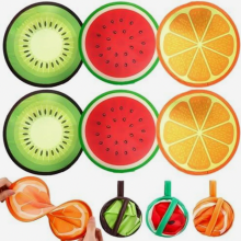 Round Folding Hand Fan, Fruit Style Pop Up Summer Fan, Chinese Japanese Design for Weddings, Gifts, Wall Decor