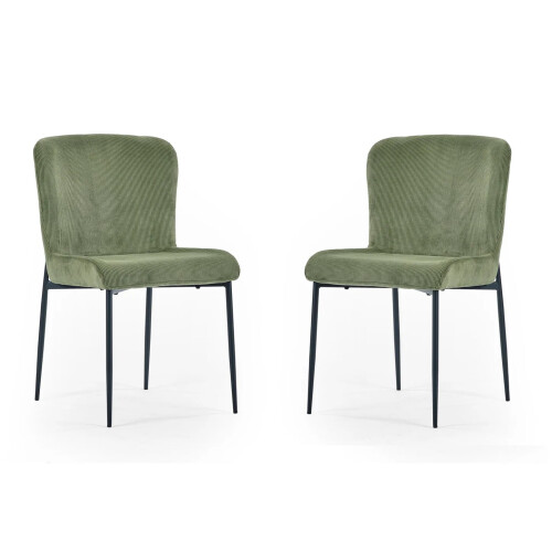 Set of 2 Leonie Dining Chairs - Green 1