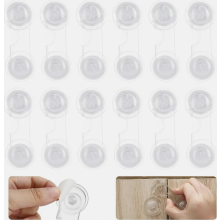 12 Pack Transparent Child Safety Locks for Cupboards and Drawers, Strong Adhesive, No Drilling