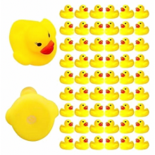 60-Piece Mini Yellow Rubber Duck Bath Toys, Squeaky Bathtub Toys for Kids, Birthday Party Decorations