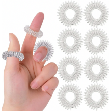 8-Piece Acupressure Ring Set for Fingers, Anti Stress Massage Rings for Circulation and Sensory Relief