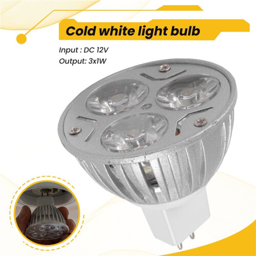 MR16 GU5.3 12V Cool White Light Bulb 3x1W 1