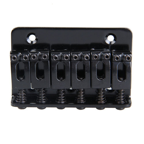 6 Saddle Hardtail Bridge Top Load 65mm Electric Guitar Bridge (Black) 1