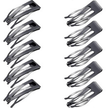 24 Pieces Double Grip Hair Clips Metal Snap Hair Clips Hair Barrettes for Hair Making, Salon Supplies (Iron Black)_cdQT