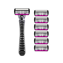 High-quality men's razor with 6-layer blades made of German metal, compatible with Mach razors 1 and 6.